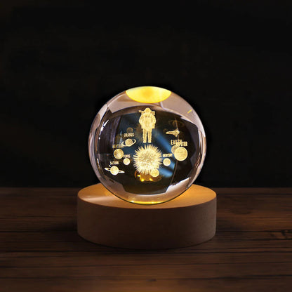 Crystal Planet Night Light Laser Carving Children's Gifts