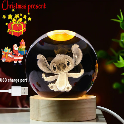 Crystal Planet Night Light Laser Carving Children's Gifts