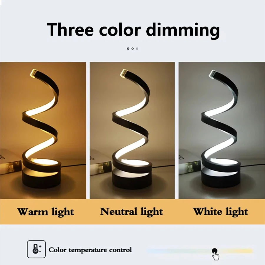 USB Plug in Creative Spiral LED Night Light