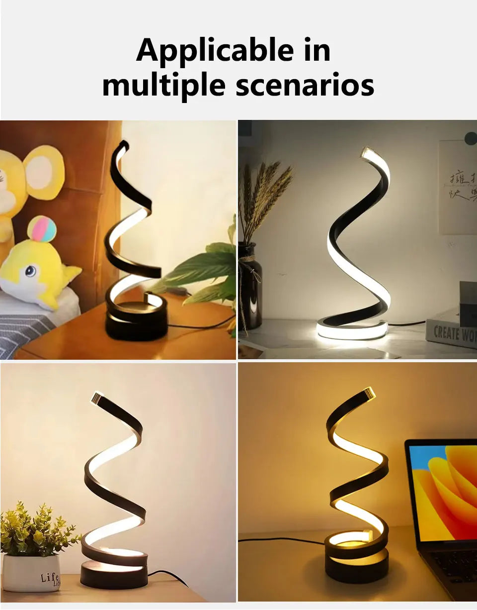 USB Plug in Creative Spiral LED Night Light