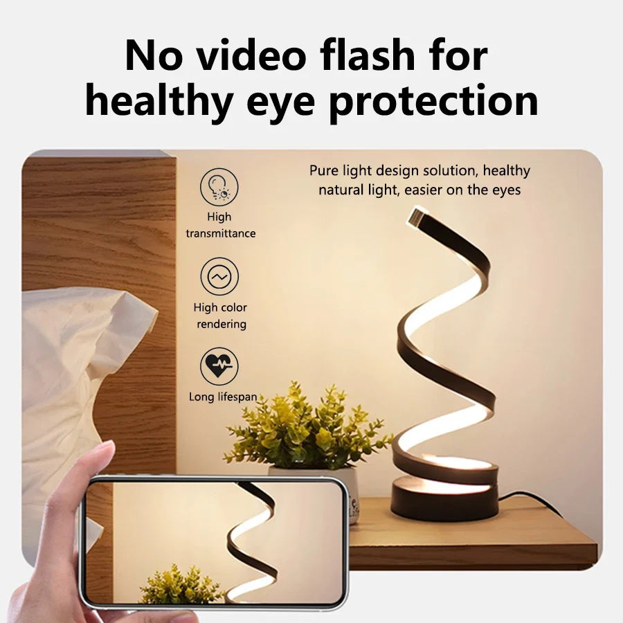 USB Plug in Creative Spiral LED Night Light