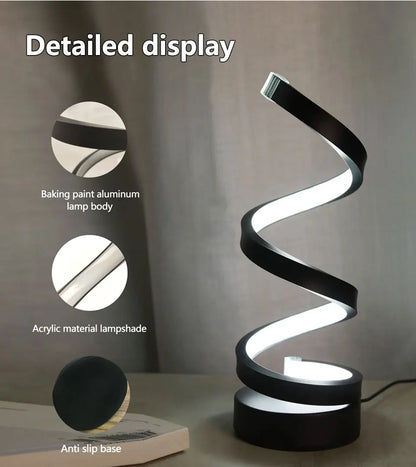 USB Plug in Creative Spiral LED Night Light