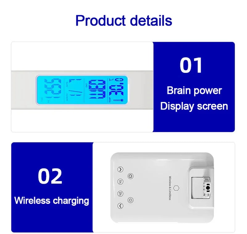 LED Desk Lamp with Wireless Charger and USB Plug in Port Bedside Night Light