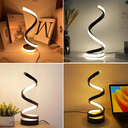 USB Plug in Creative Spiral LED Night Light