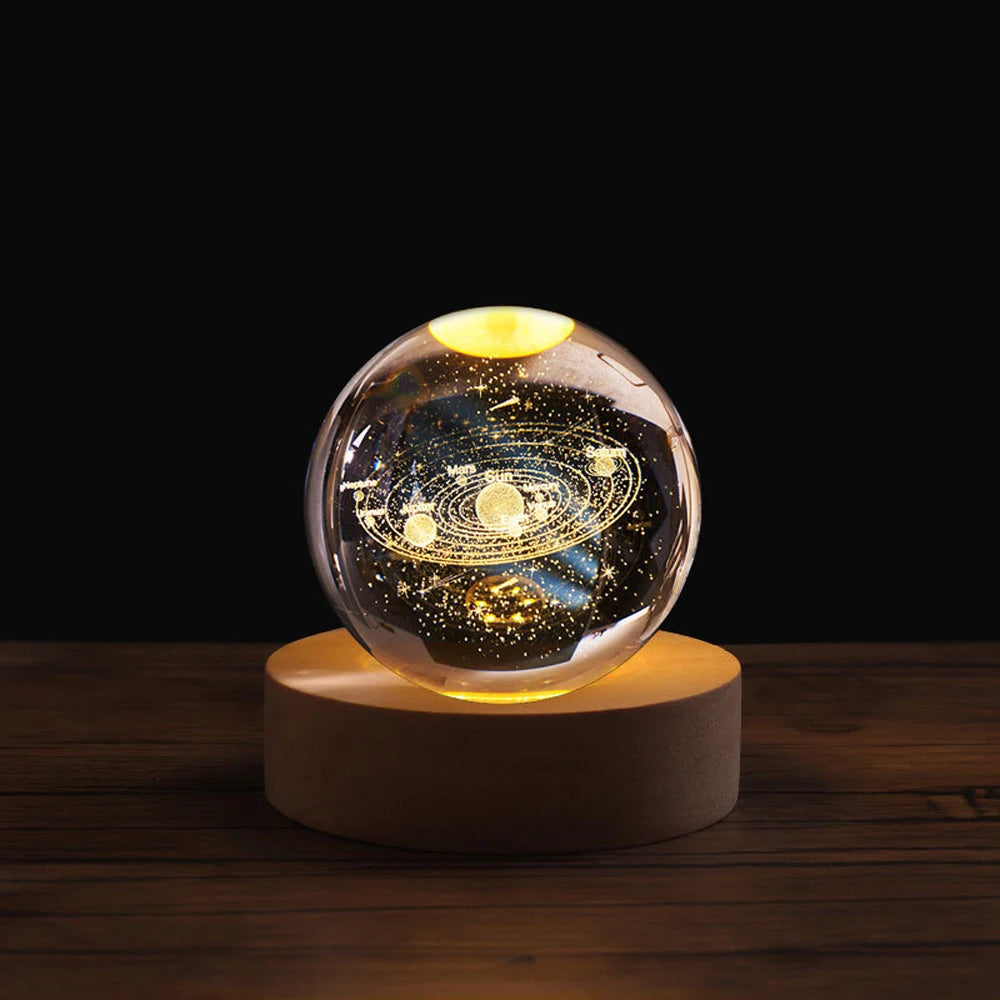 Crystal Planet Night Light Laser Carving Children's Gifts