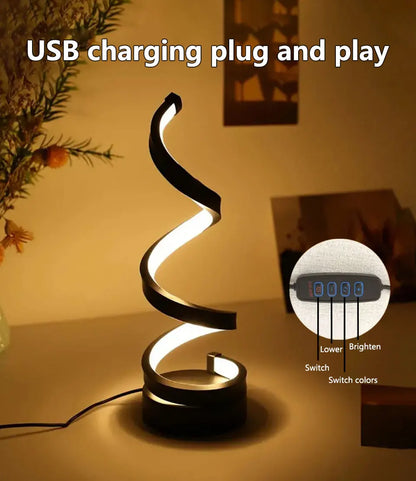 USB Plug in Creative Spiral LED Night Light