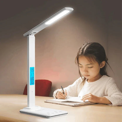 LED Desk Lamp with Wireless Charger and USB Plug in Port Bedside Night Light