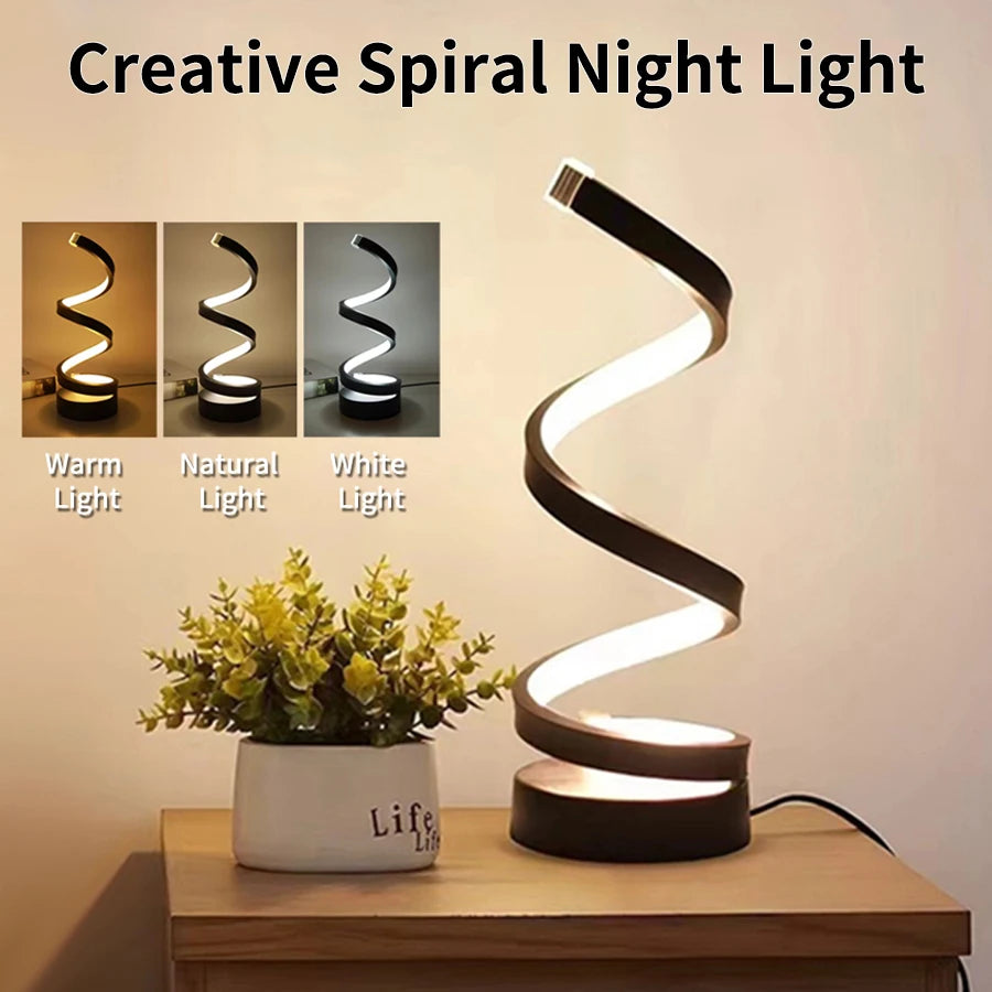 USB Plug in Creative Spiral LED Night Light